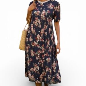 Bonjour VTG 90s Floral Babydoll Dress Medium
